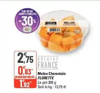 G20 Melon charentais florette offre