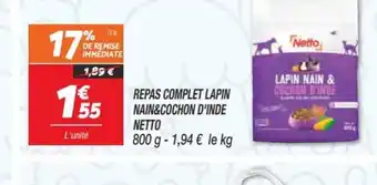 Netto Repas Complet Lapin Nain& Cochon D'inde Netto offre