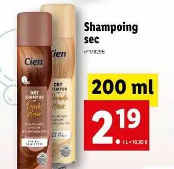 Lidl Shampooing sec cien offre