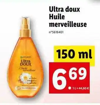 Lidl Huile merveilleuse ultra doux offre