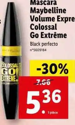 Lidl Mascara maybelline volume express colossal go extrême offre