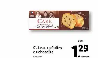 Lidl Cake aux pépites de chocolat offre