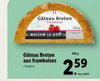 Lidl Gâteau breton aux framboises offre