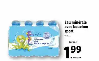 Lidl Eau minérale avec bouchon sport offre