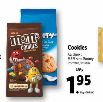 Lidl Cookies m&m's offre