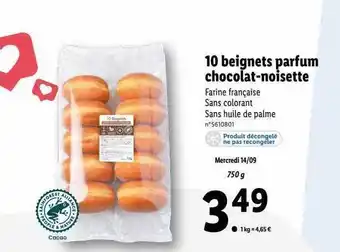 Lidl 10 beignets parfum chocolat-noisette offre