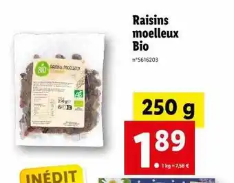 Lidl Raisins moelleux bio offre
