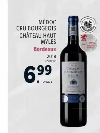 Lidl Médoc cru bourgeois château haut myles bordeaux 2018 offre