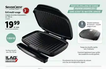 Lidl Gril multi-usage silvercrest offre