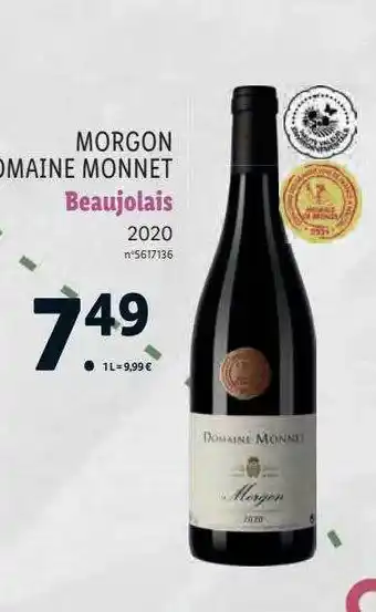 Morgon domaine monnet beaujolais 2020
