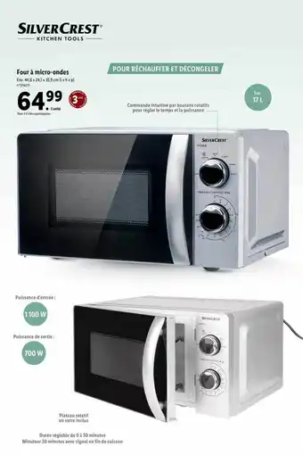 Lidl Four à micro-ondes silvercrest offre