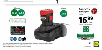 Lidl Batterie 12 v et chargeur parkside offre