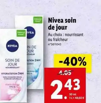 Lidl Soin de jour nivea offre