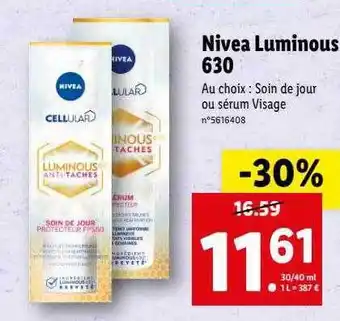 Lidl Luminous 630 nivea offre