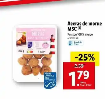 Lidl Accras de morue msc offre