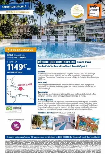 Lidl Jumbo vista sol punta cana beach resort & spa 4* offre