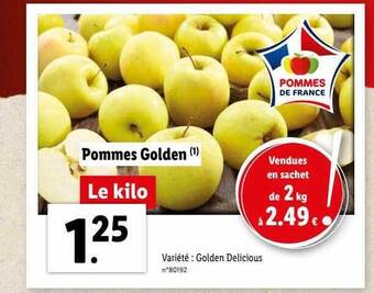 Lidl Pommes golden offre