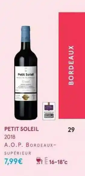 Monoprix Petit soleil 2018 a.o.p. bordeaux offre