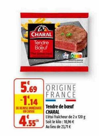 Coccinelle Express Tendre de boeuf charal offre