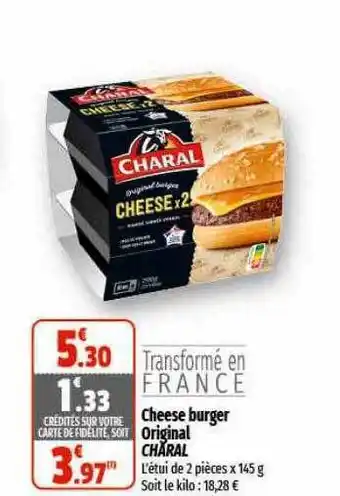 Coccinelle Express Cheese burger original charal offre
