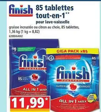 Norma 85 tablettes tout-en-1 pour lave-vaisselle finish offre