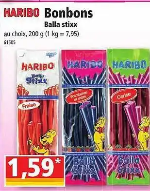 Norma Bonbons balla stixx haribo offre