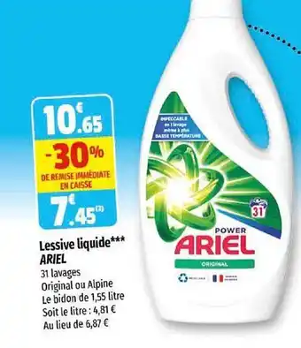 Coccinelle Supermarché Lessive liquide ariel offre