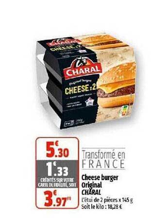 Coccinelle Supermarché Cheese burger original charal offre