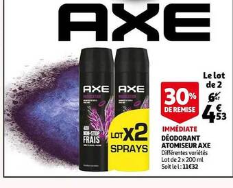 Auchan Déodorant atomiseur axe offre