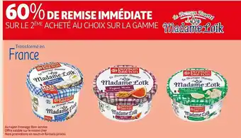 Auchan La gamme le fromage fouetté madame loïk paysan breton offre
