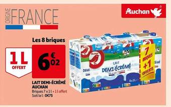 Auchan Lait demi-écrémé auchan offre