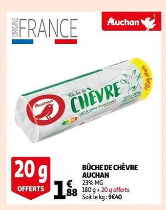Auchan Bûche de chèvre auchan offre