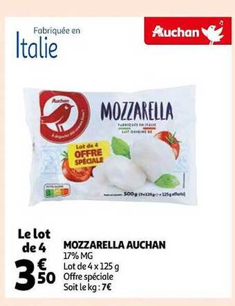 Auchan Mozzarella auchan offre