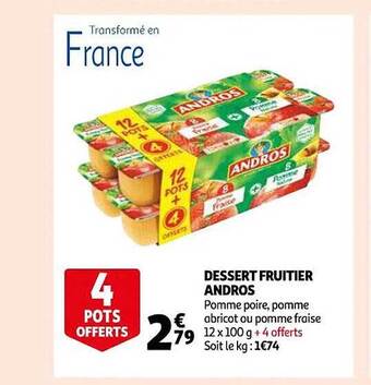 Auchan Dessert fruitier andros offre