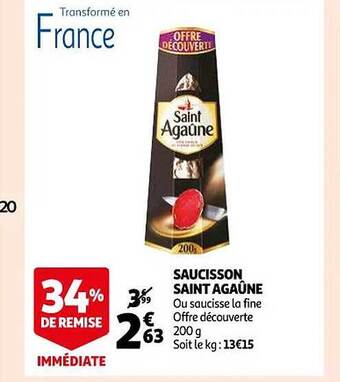 Auchan Saucisson saint agaûne offre