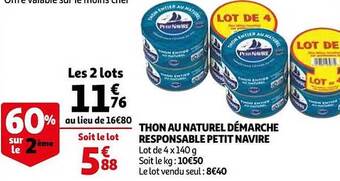 Auchan Thon au naturel démarche responsable petit navire offre