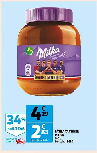 Auchan Pâte à tartiner milka offre