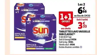 Auchan Tablettes lave vaisselle sun classic offre