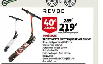 Auchan Trottinette électrique revoe spyk offre