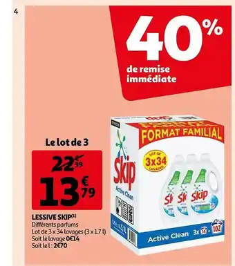 Auchan Lessive skip offre