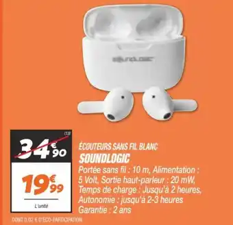 Netto Écouteurs Sans Fil Blanc Soundlogic offre