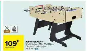 Carrefour Baby foot pliable offre
