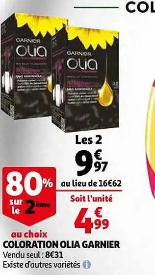 Auchan Coloration olia garnier offre