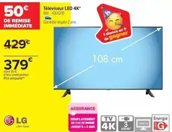 Carrefour Téléviseur led 4l lg offre