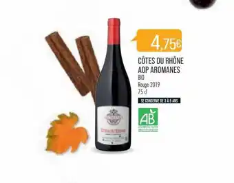 Match Côtes du rhône aop aromanes bio rouge 2019 offre