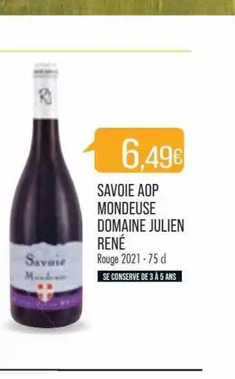 Match Savoie aop mondeuse domaine julien rené rouge 2021 offre