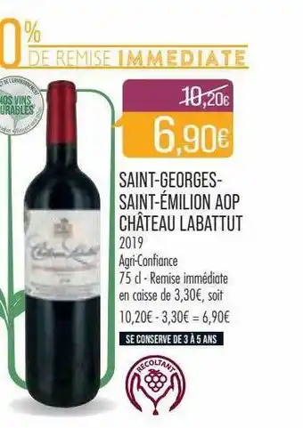 Match Saint-georges-saint-émilion aop château labattut 2019 offre