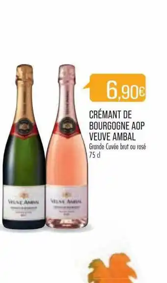 Match Crémant de bourgogne aop veuve ambal grande cuvée brut ou rosé offre