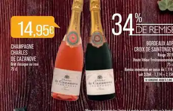 Match Champagne charles de cazanove brut classique ou rosé offre