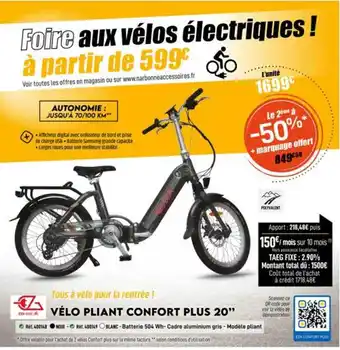 Narbonne accessoires Vélo pliant confort plus 20 offre